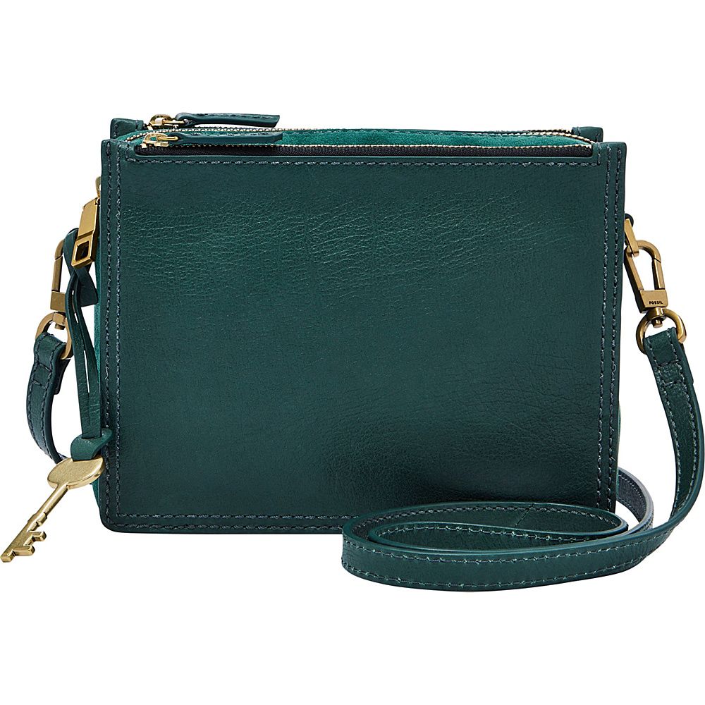 Fossil Campbell Crossbody Alpine Green - Fossil Leather Handbags | eBags