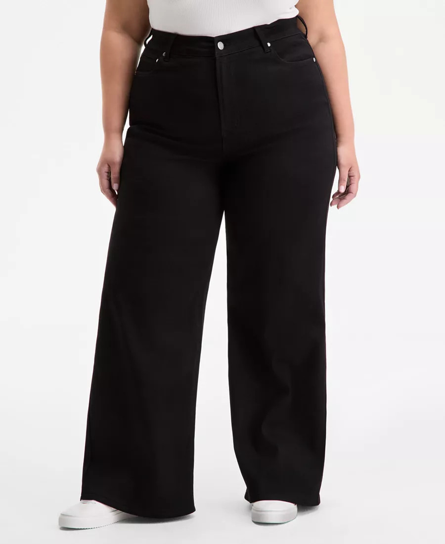 Trendy Plus Size High-Rise Wide-Leg Jeans | Macy's