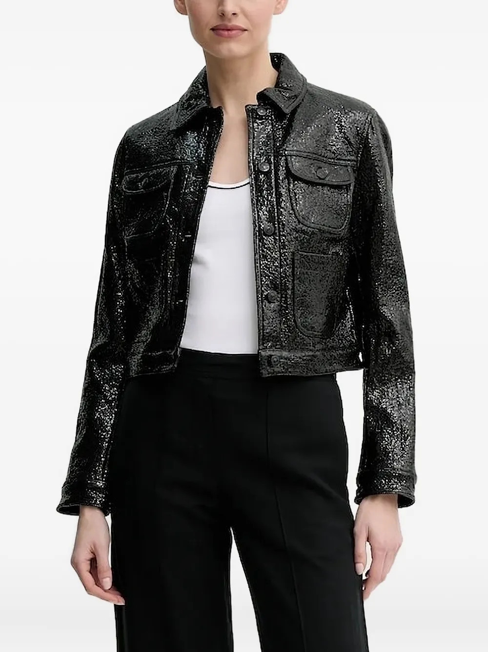 The Kooples sequin-embellishment jacket - Black | Farfetch Global