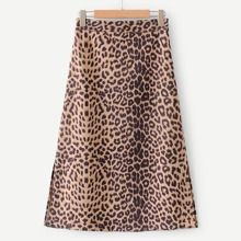 Leopard Print Suede Skirt | SHEIN