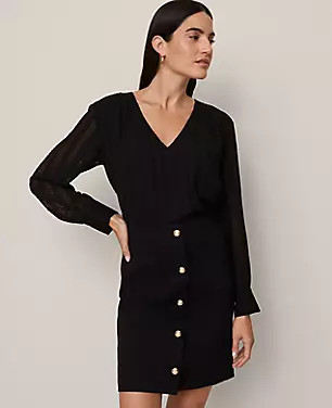 Petite V-Neck Popover | Ann Taylor