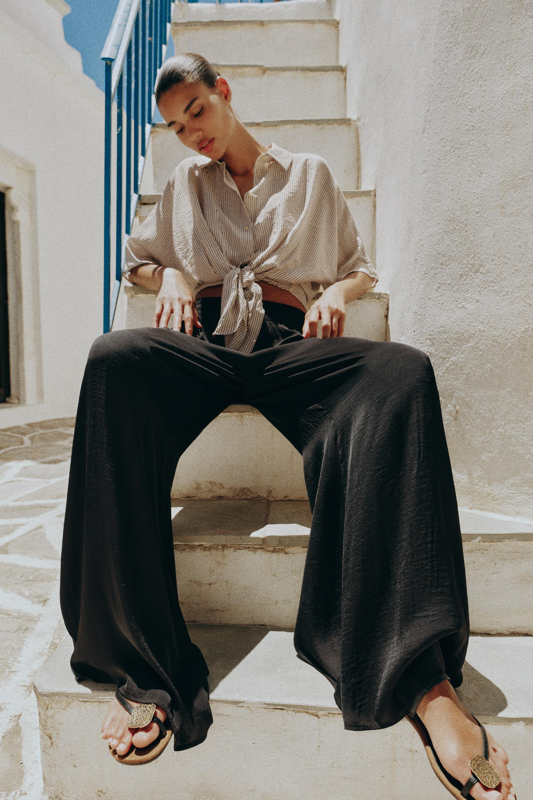 FLOWY WIDE LEG PANTS | Zara US
