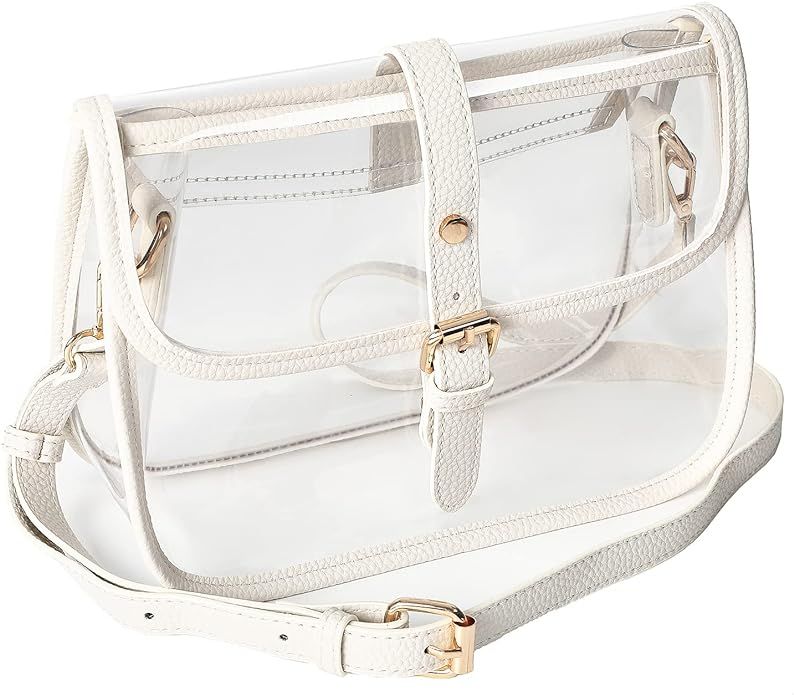 Y&R Direct Clear Saddle Crossbody Bag Gift for Women Clear Purses for Stadium Concert Gameday Mag... | Amazon (US)