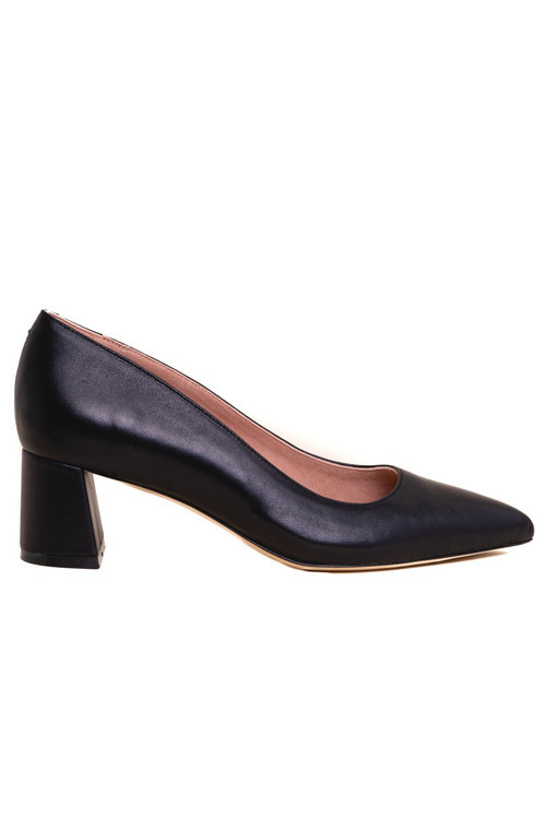 ALLY Shoes Lower Block Heel Pump in Black Leather at Nordstrom, Size 11 | Nordstrom