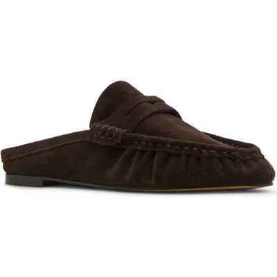 Steve Madden Rafe Loafer Mule in Chocolate Suede at Nordstrom, Size 6 | Nordstrom