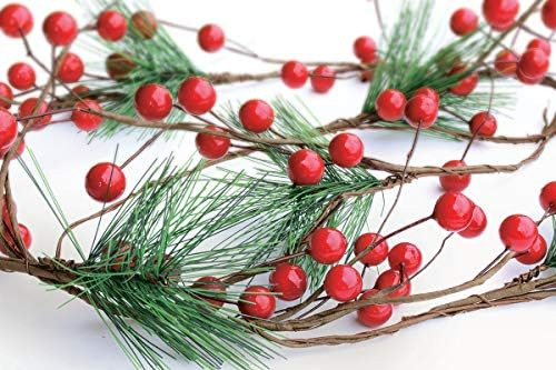 OLYPHAN Christmas Garland Red Berry, Artificial Pine Needle Holiday Greenery (Evergreen) Fireplac... | Amazon (US)