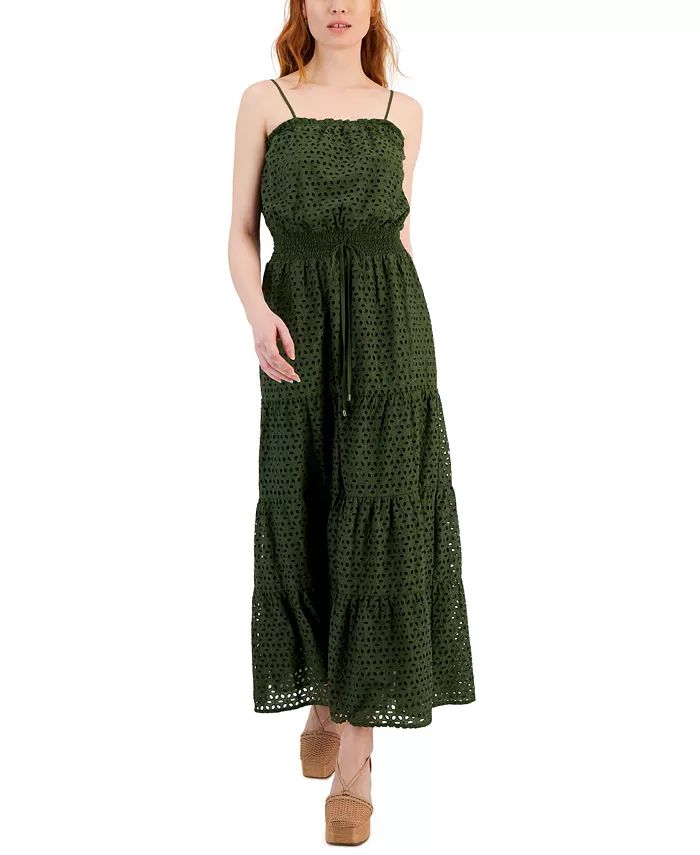 Women's Cotton Eyelet Maxi Dress, Created for Macy's | Macys (US)