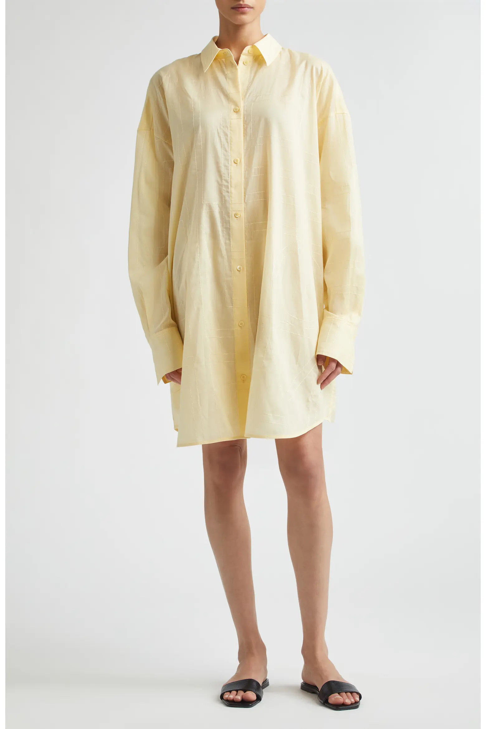 Long Summer Long Sleeve Logo Embroidered Shirtdress (Women) | Nordstrom | Nordstrom