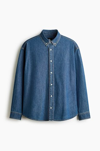 H & M - Oversized Denim Shirt - Blue | H&M (US + CA)