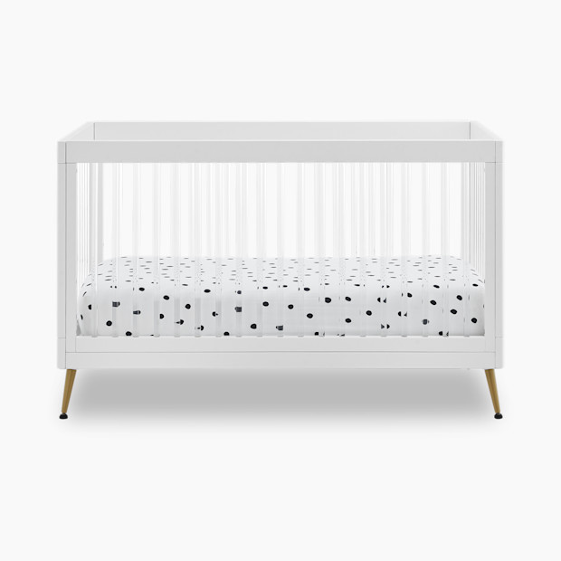 Delta Children Sloane 4-In-1 Acrylic Convertible Crib in Bianca White/Bronze | Babylist