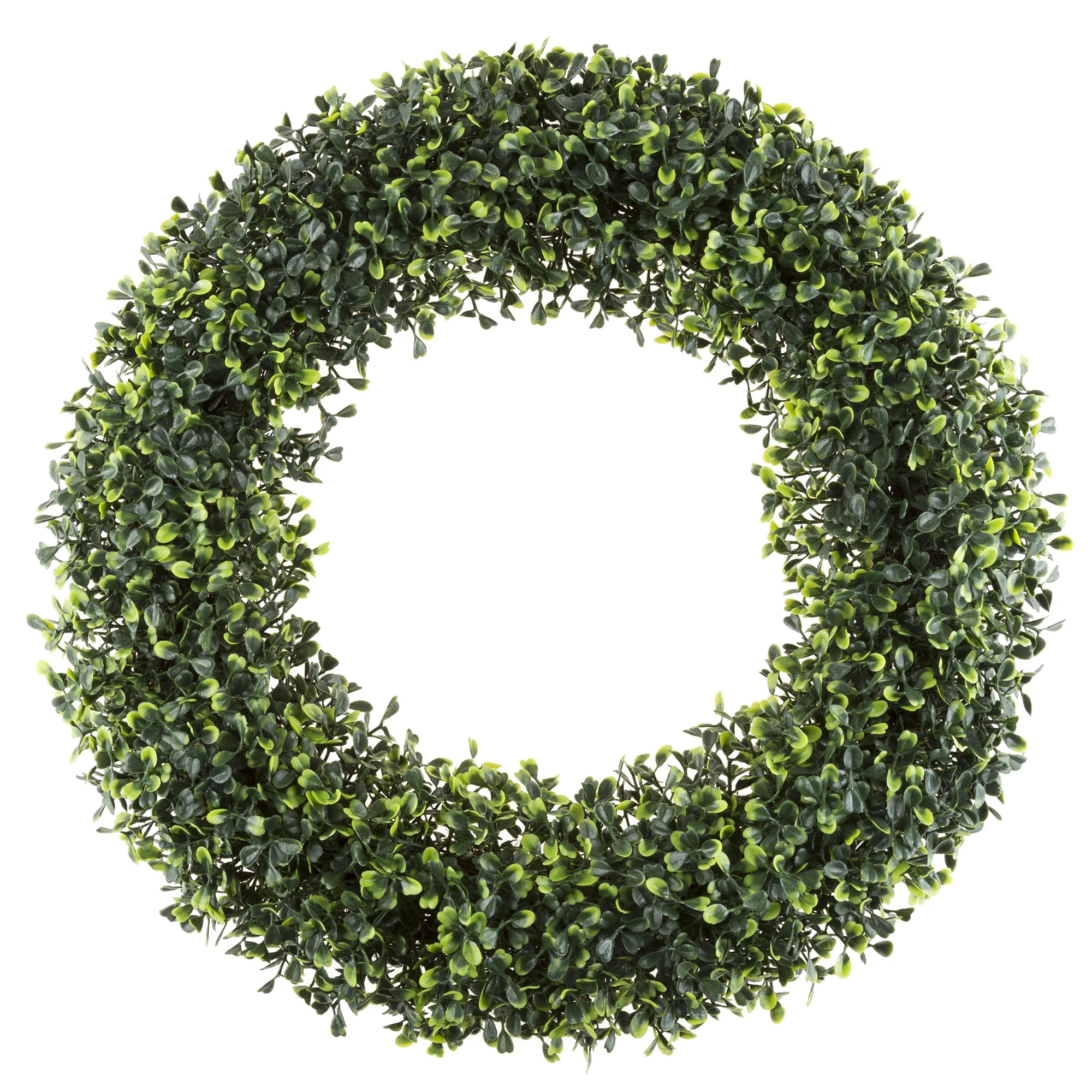 Pure Garden 19.5-Inch Indoor/Outdoor Artificial Greenery Boxwood Wreath for Front door, Spring/Su... | Walmart (US)