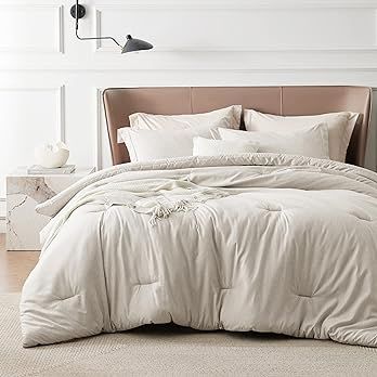Bedsure Queen Comforter Set Kids - Beige Queen Size Comforter, Soft Bedding for All Seasons, Cati... | Amazon (US)