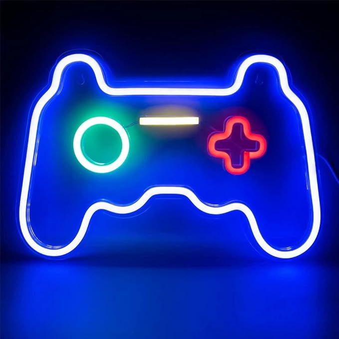 Neon Signs for Bedroom Wall Decor, Gaming Neon Lights for Game Room Decor, Game Controller USB Po... | Amazon (US)