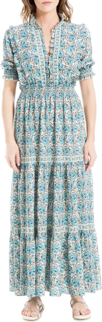 Ruffle Collar Print Tiered Maxi Dress | Nordstrom Rack
