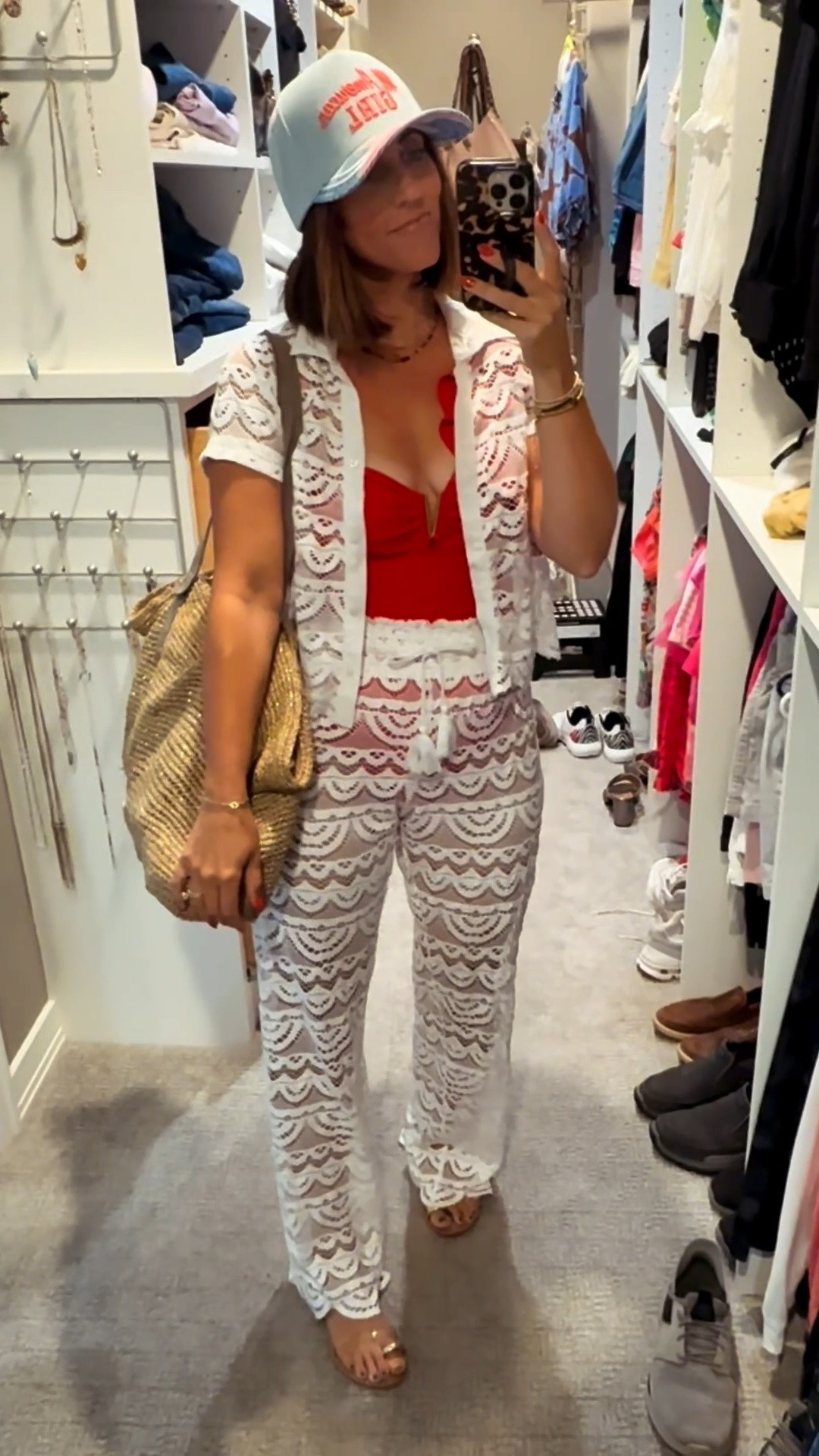 Pool day outfit! ❤️💦☀️

Red swimsuit and white lace cover-up set! 

Set - medium 
Swimsuit - medium

#LTKSaleAlert #LTKSwim #LTKOver40