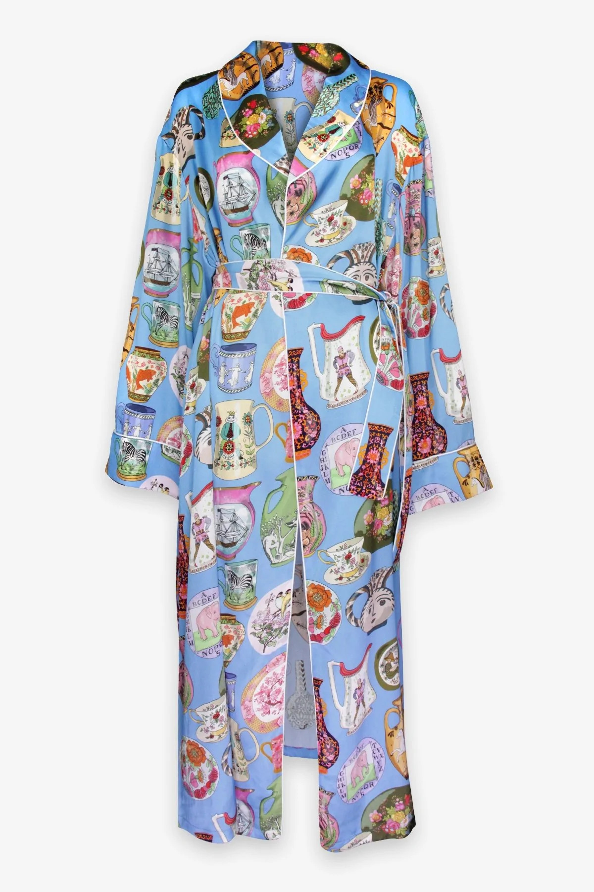 Ceramic Silk Robe in Blue - XS/S BLUE | Shop Olivia