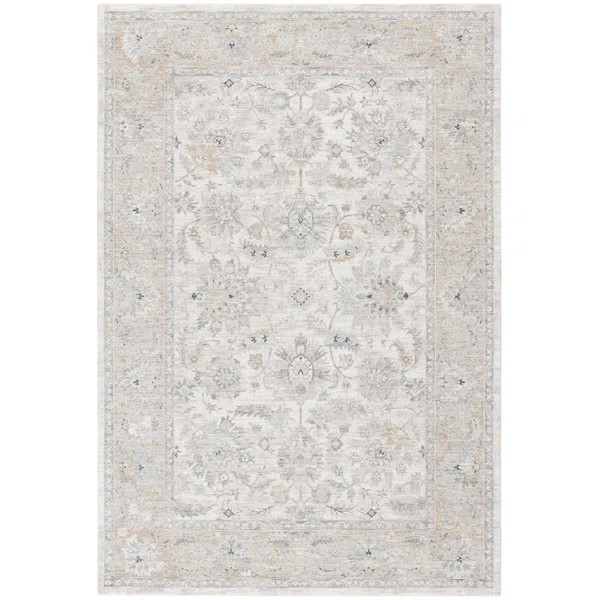 Lauren Ralph Lauren 1757 Power Loomed, Polyester, Ivory / Gold Area Rug | Wayfair North America