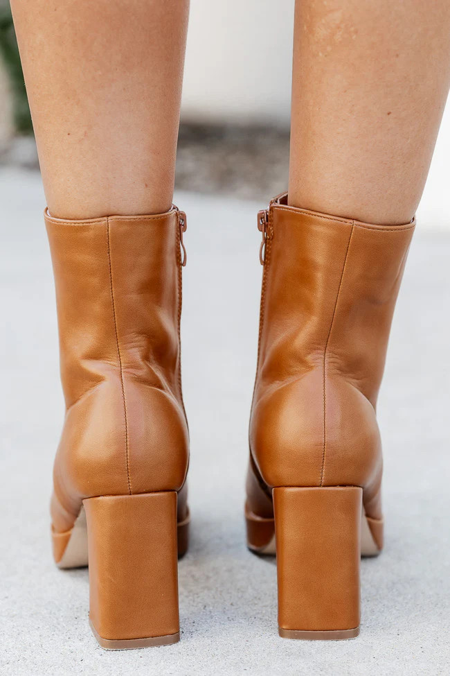 Candace Camel Square Toe Bootie | Pink Lily