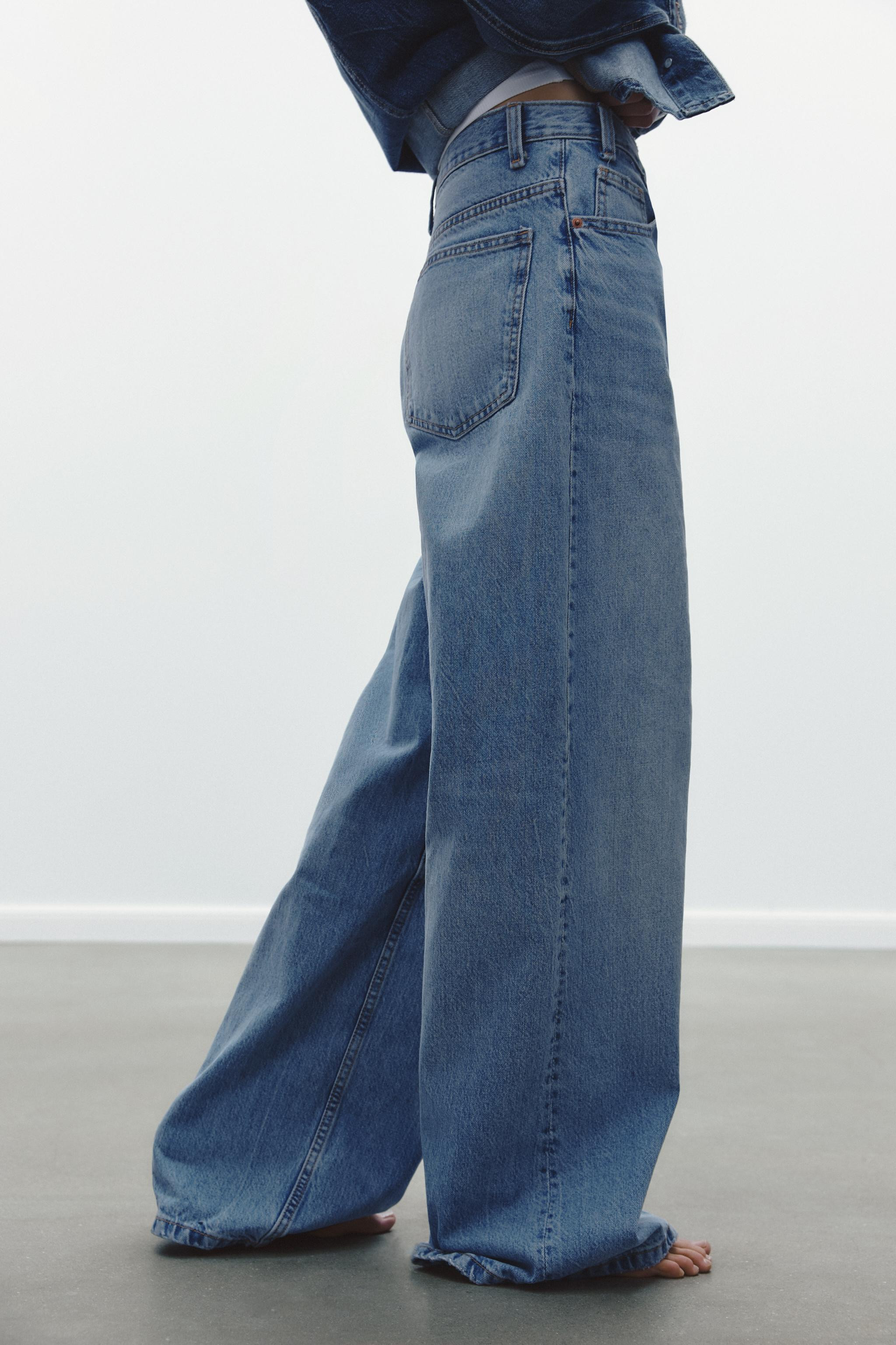 HIGH-WAIST WIDE-LEG TRF JEANS | Zara UK