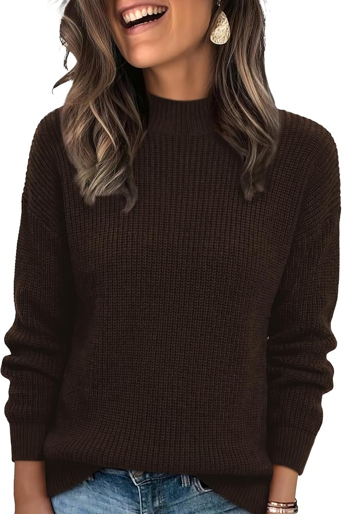WIHOLL Women's Cozy Sweaters Mock Neck Tops Fall Outfits for Women 2026 | Amazon (US)