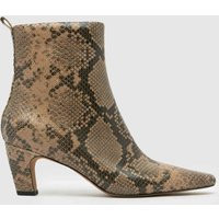 schuh Blakely Point Heel Boots in Beige & Brown | Schuh