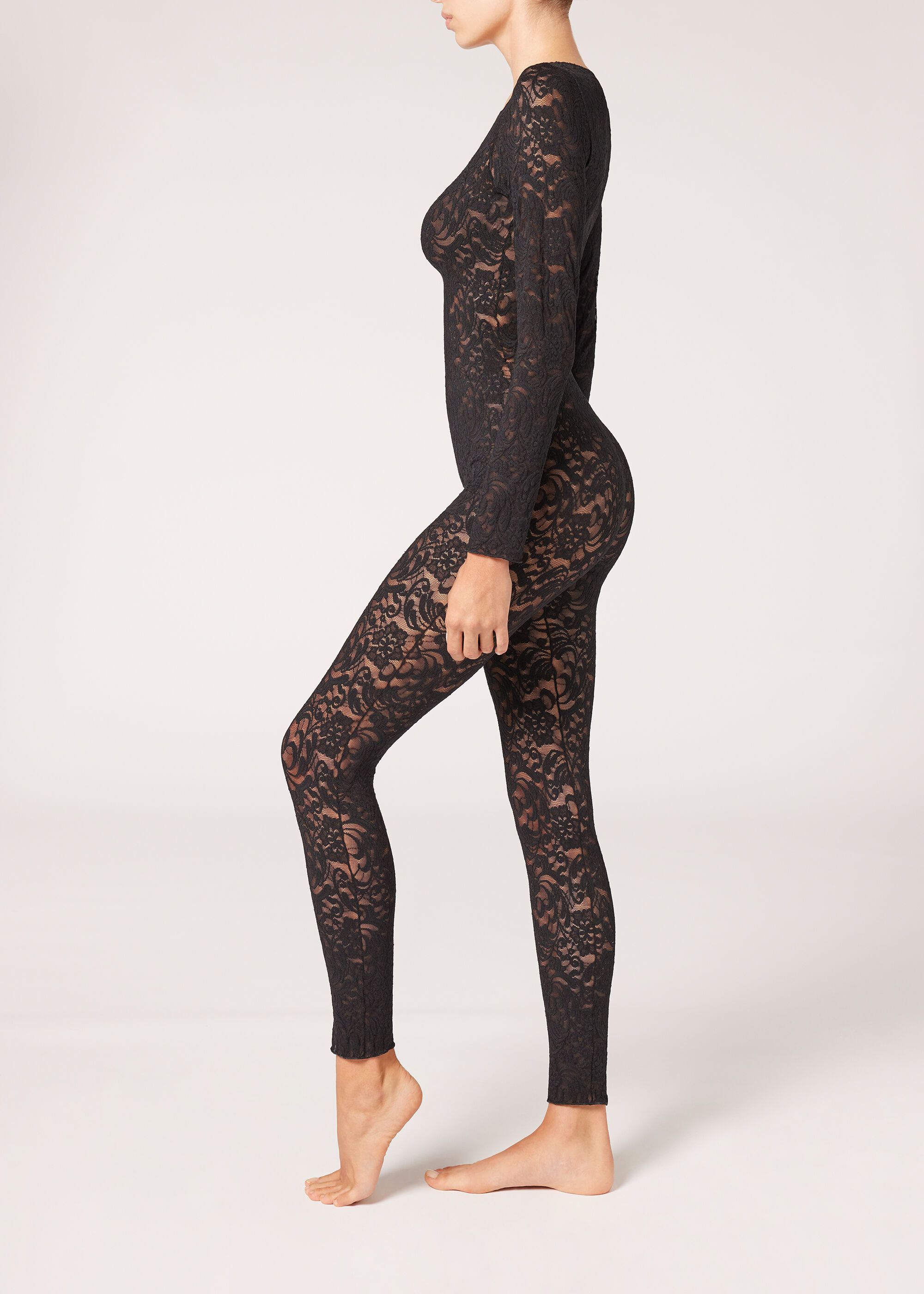 Skinny Floral Lace Full Body Tights | Calzedonia US