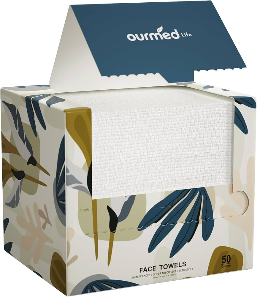 Ourmed Life Face Towels, Disposable Biodegradable Facial Towels for Sensitive Skin, Lint- free Fa... | Amazon (US)