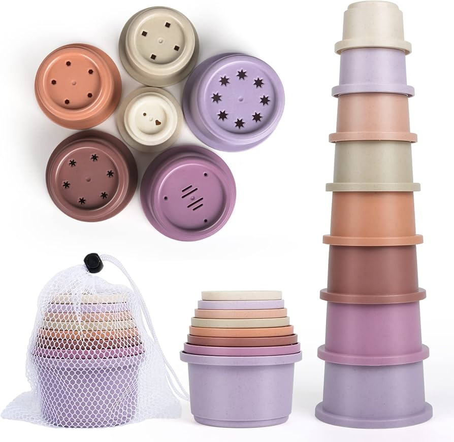 Baby Stacking Cups Toy, Nesting Cups Set for Toddler Aged 6-12 Months, 8PCS Kids Bathing Rainbow ... | Amazon (CA)