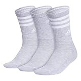 adidas Women's 3-Stripe Crew Socks (3-Pair) with Arch Compression | Amazon (US)
