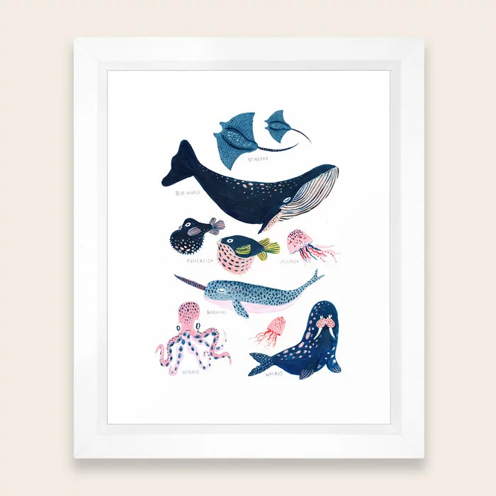 Sea Life Framed Art Print | Society6