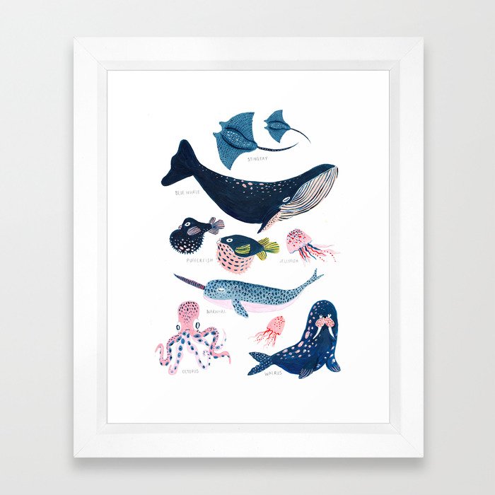 Sea Life Framed Art Print | Society6