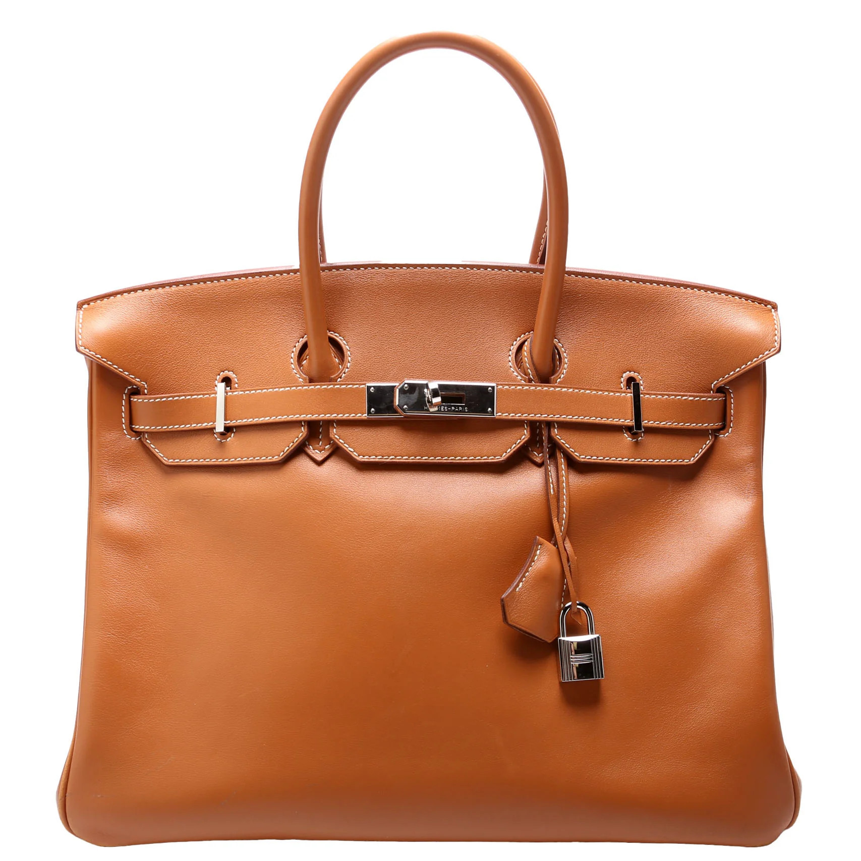 Birkin 35 Swift Leather Brown | Keeks Designer Handbags