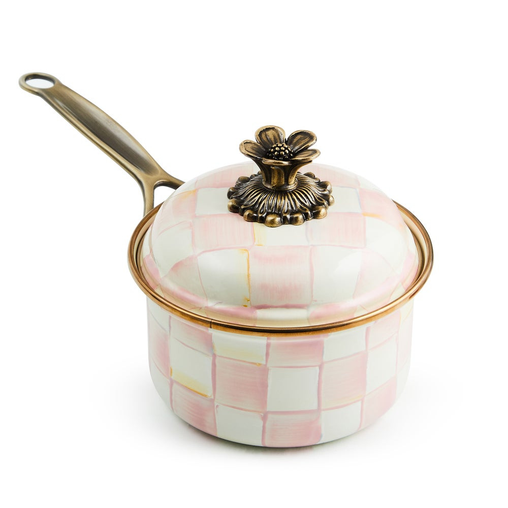 Rosy Check 1 Qt. Saucepan | MacKenzie-Childs