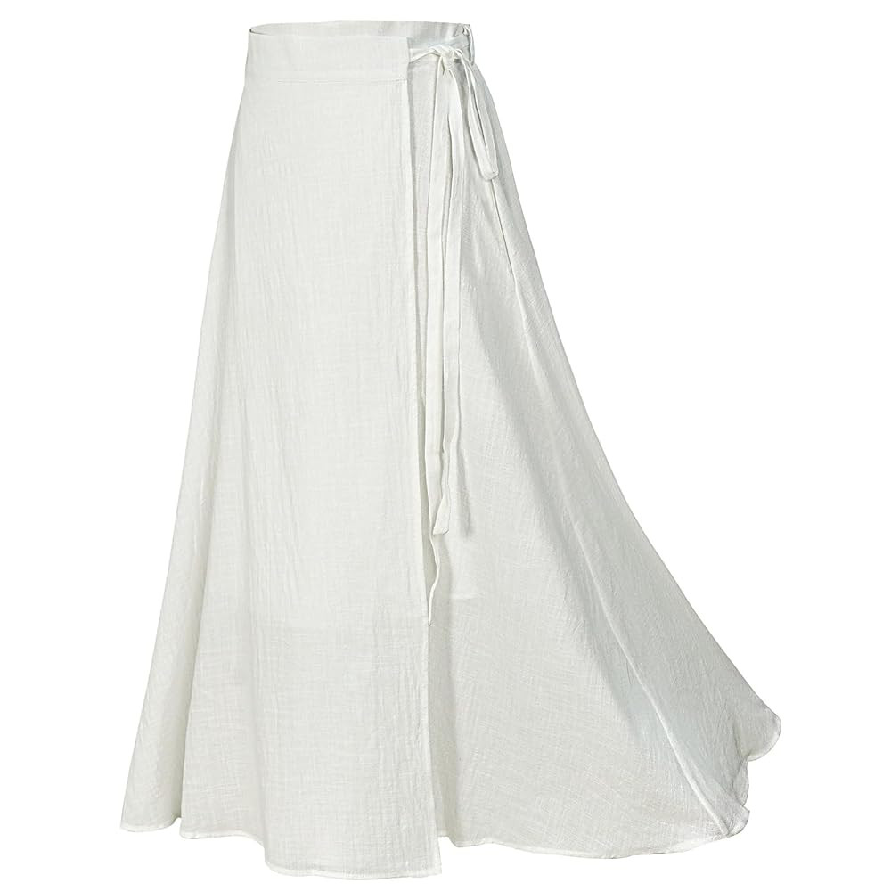 Mingyuezai Womens Wrap Skirt Ankle-Length Vintage Linen Skirts | Amazon (US)