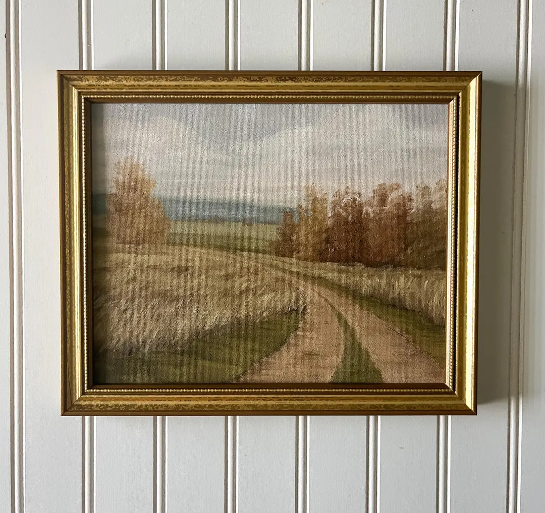 Original painting/fall landscape/vintage framed original painting/autumn original oil painting pr... | Etsy (US)