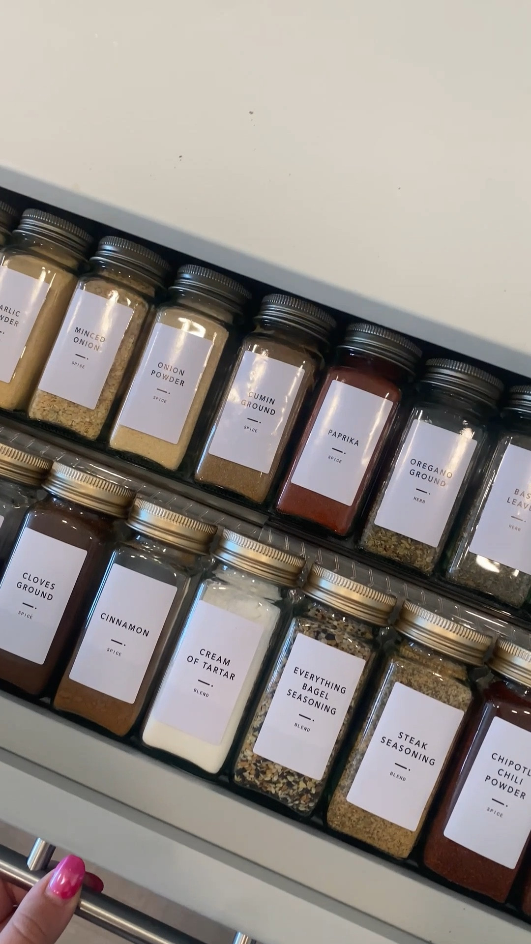 Spice drawer organization for under $50! 🤍🫶🏼 

#LTKSaleAlert #LTKSummerEdit #LTKHome