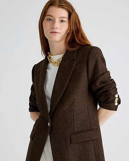 Willa blazer in brown herringbone | J. Crew US