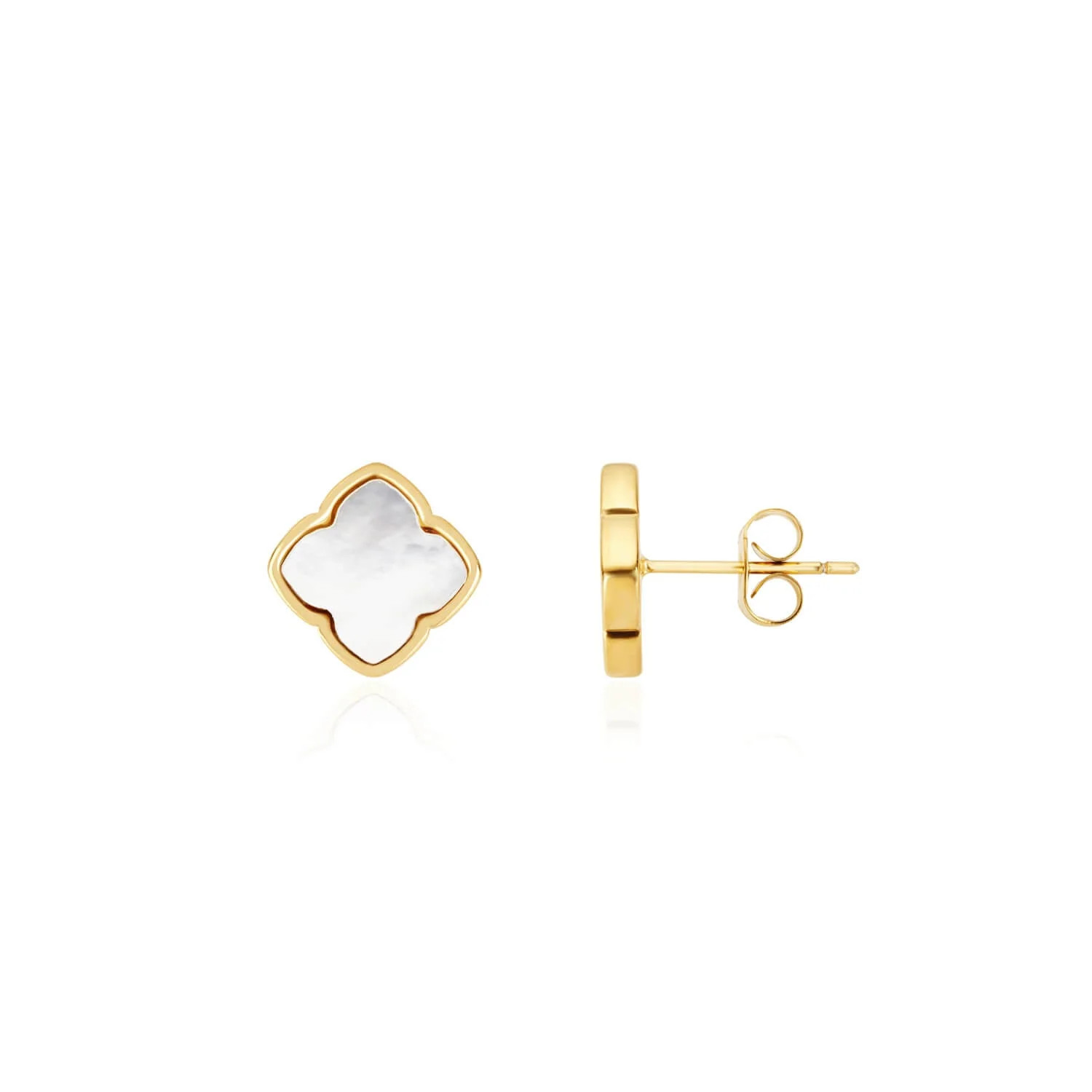 Pearl Clover Stud Earrings (Gold) | Abbott Lyon
