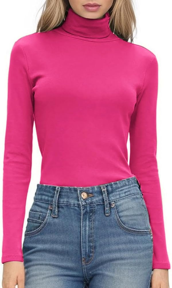 HOTOUCH Women's Turtleneck Long Sleeve Shirts Casual Basic T Shirts Lightweight Base Layer Solid ... | Amazon (US)