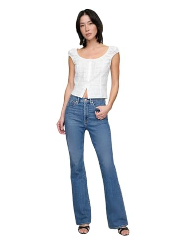 GAP Womens High Rise Flare Denim Jeans Medium Wash 31 Long | Amazon (US)