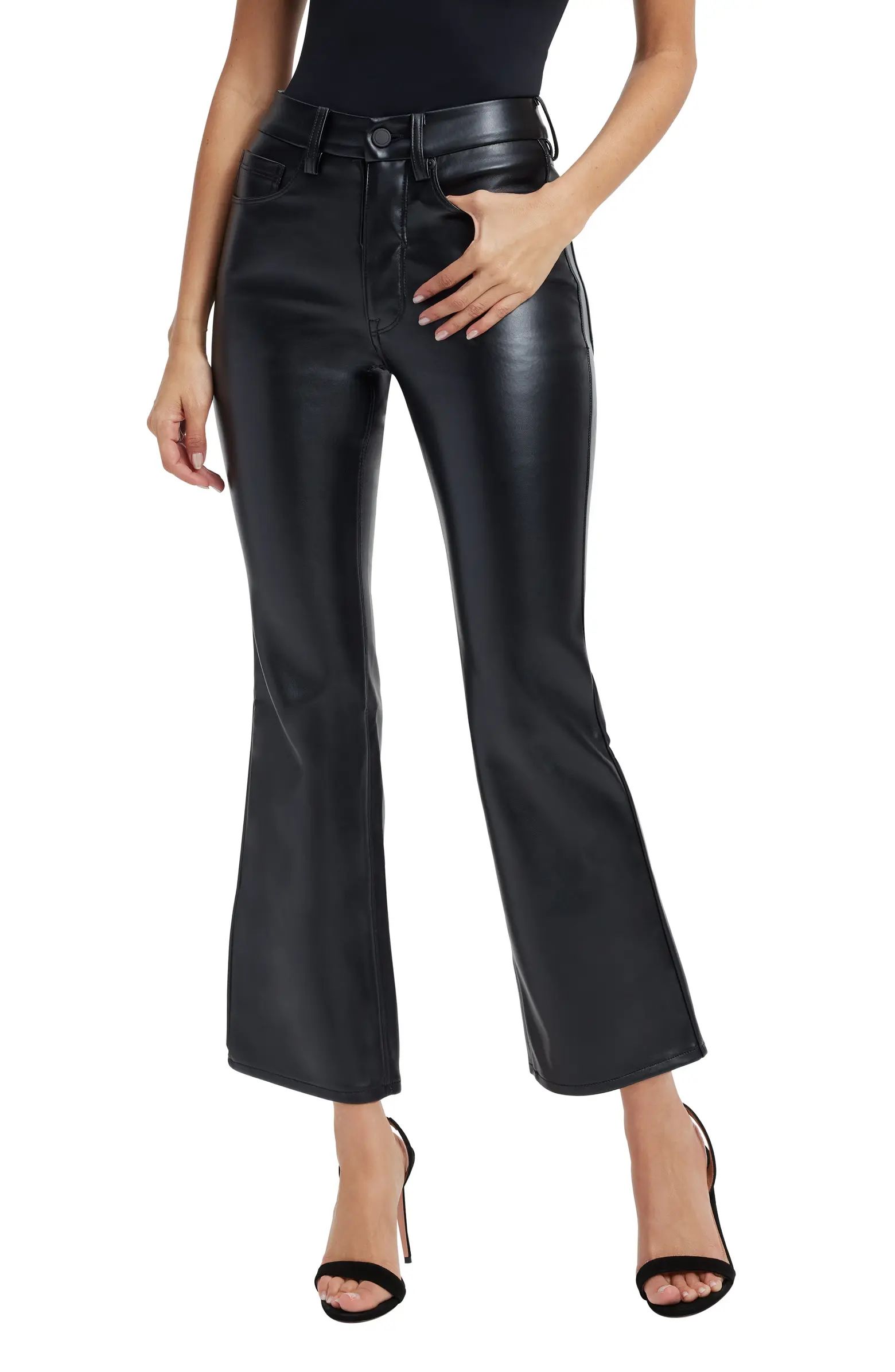 Good Legs Crop Faux Leather Mini Bootcut Pants | Nordstrom