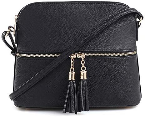 SG SUGU Lunar Lightweight Medium Dome Crossbody Bag Shoulder Bag with Tassel | Zipper Pocket | Ad... | Amazon (US)