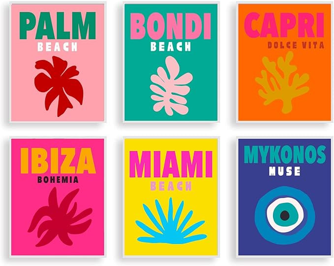 Preppy Room Decor Aesthetic Wall Art Preppy Pictures For Wall-Set Of 6 Preppy Collage Kit Preppy ... | Amazon (US)