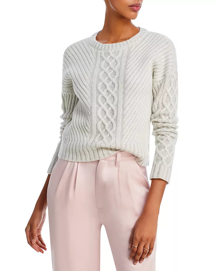 AQUA Plaited Cable Cashmere Sweater - 100% Exclusive Back to results -  Women - Bloomingdale's | Bloomingdale's (US)