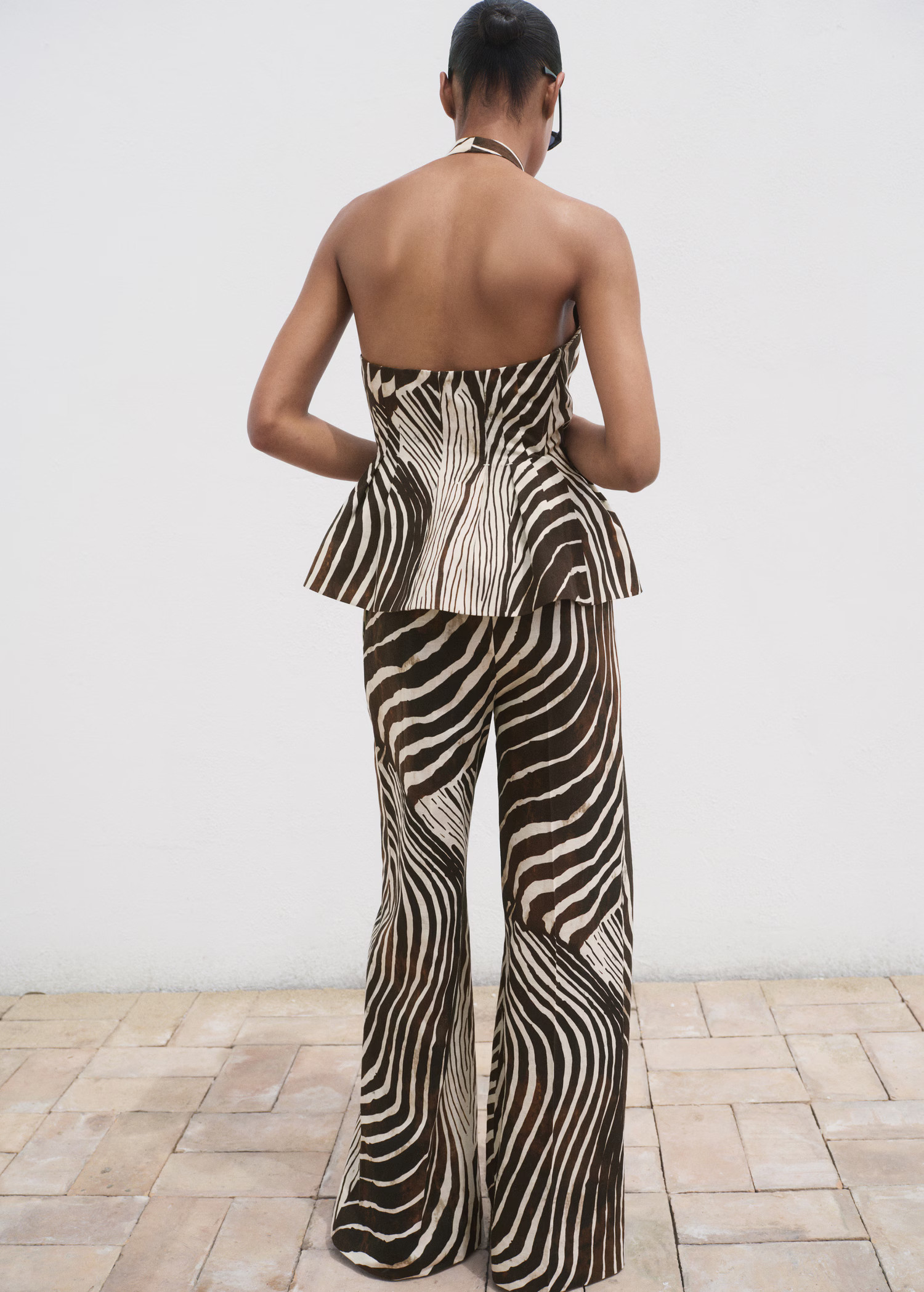 Zebra-print linen trousers | MANGO (UK)