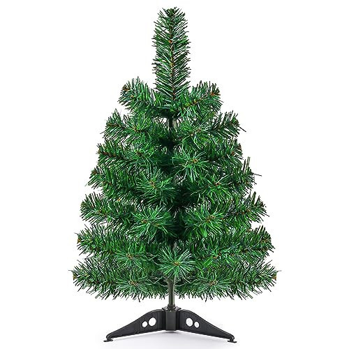 17.7Inch Artificial Christmas Tree Green Tabletop Christmas Tree with Plastic Stand Mini Xmas Pine Tree for Indoor Outdoor Holiday Home Decoration | Amazon (US)