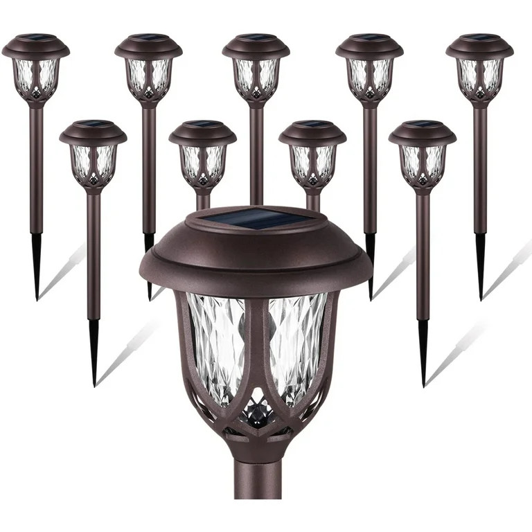 10 Pack Solar Lights Outdoor Decorative, Solar Pathway Lights Outdoor, Solar Powered Garden Yard ... | Walmart (US)