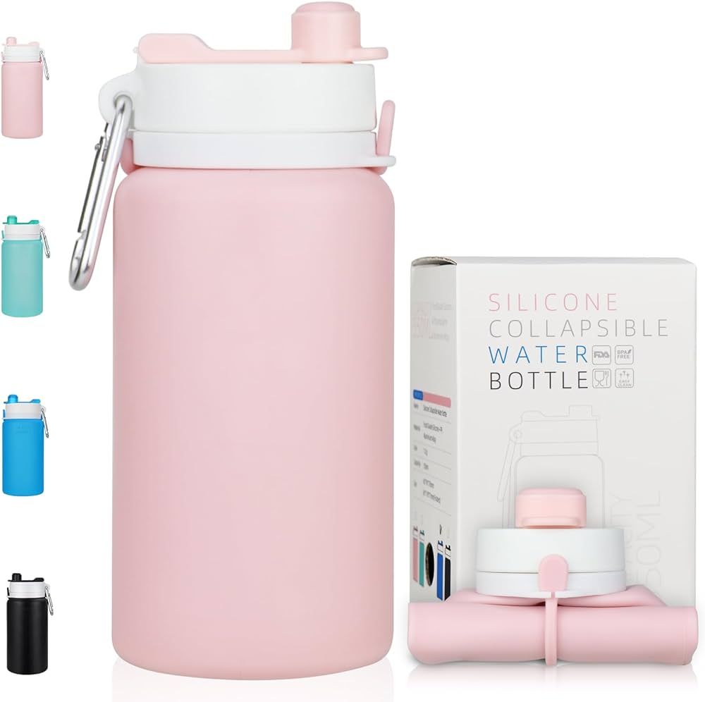PLTCAT Collapsible Water Bottle, 19oz Foldable Water Bottle BPA Free Reusable Lightweight Leak-Pr... | Amazon (US)