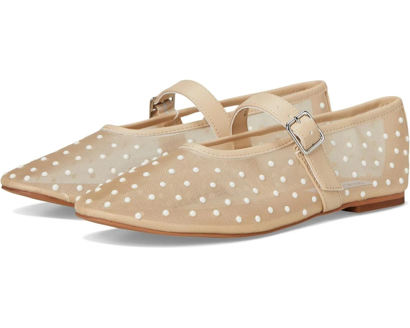 Women's Steve Madden Dreaming Flat Ivory Mesh Rhinestones Mary Jane ZOGG1614 | Shop Simon