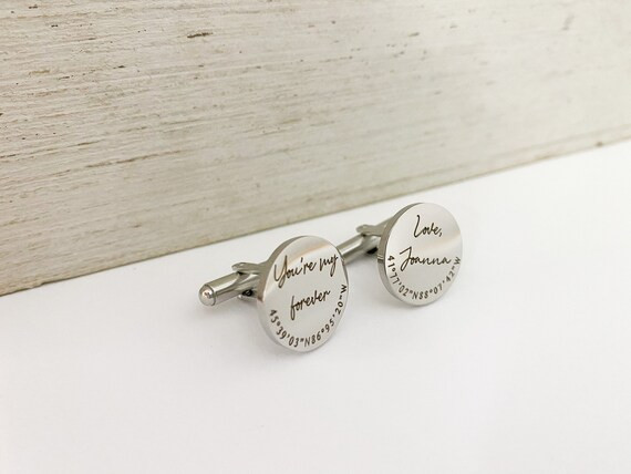 Personalized Cuff Links, Men’s Cufflinks, Wedding Gift for Husband, Custom Cufflinks for Him, M... | Etsy (US)